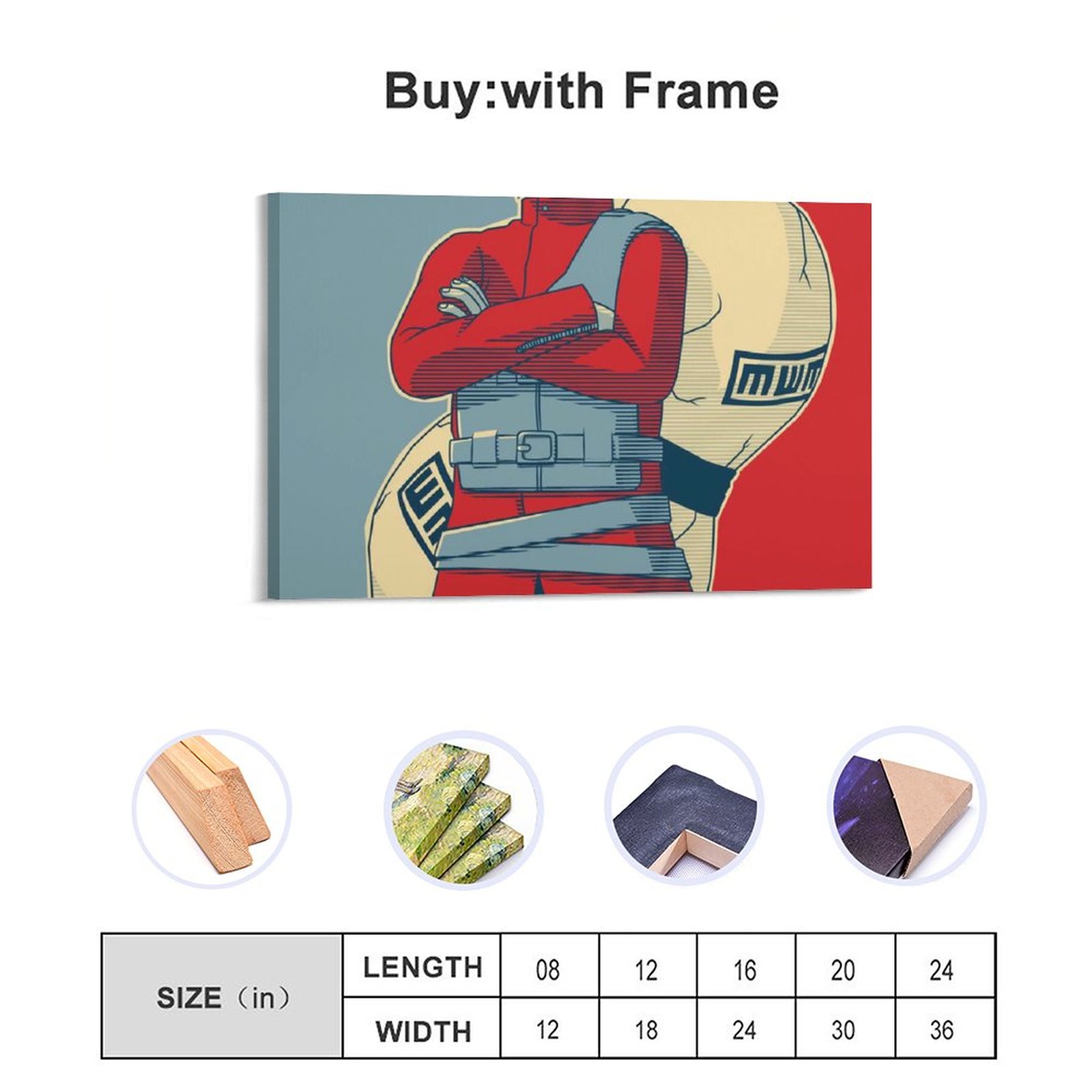 Home Decor Luxury Hanging Picture-Rectangle Anime Gaara Canvas Prints Wall Painting Wall Art Decor Print Picture Paintings for Living Room Gift ForBed