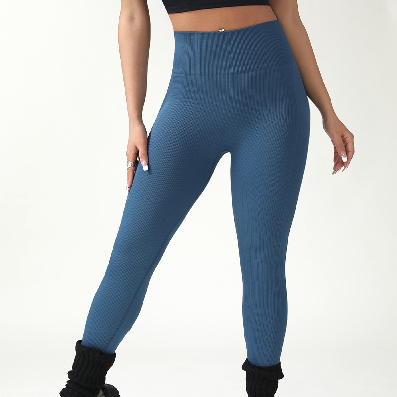 Women's Ribbed High Waist Tummy Control Yoga Pant - Moisture Wicking Quick Dry Running Sportswear