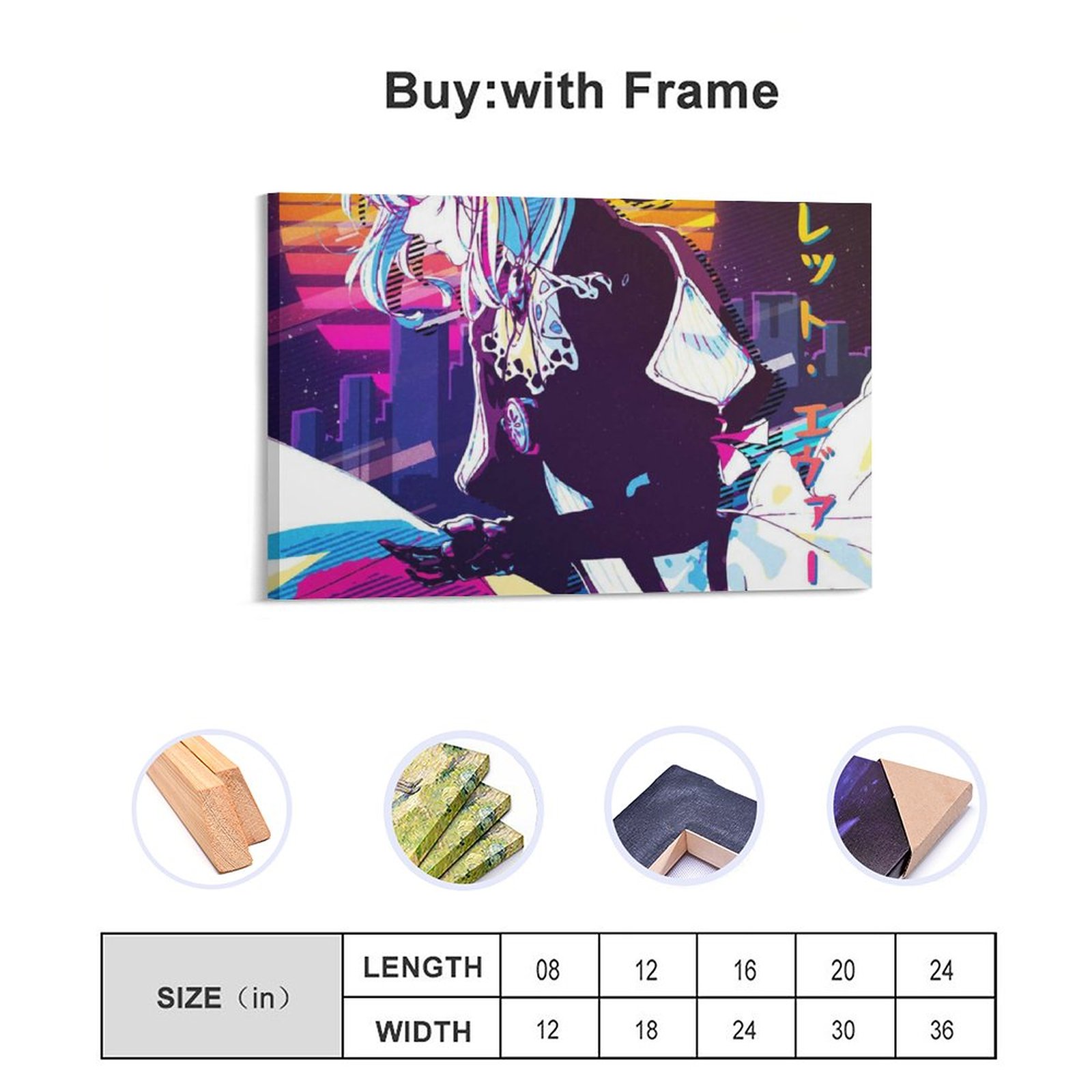 Wall Art Hanging Picture-Rectangle Anime Violet Evergarden Manga Frame-style Canvas Prints Wall Painting Wall Art Decor Print Picture Paintings for Li