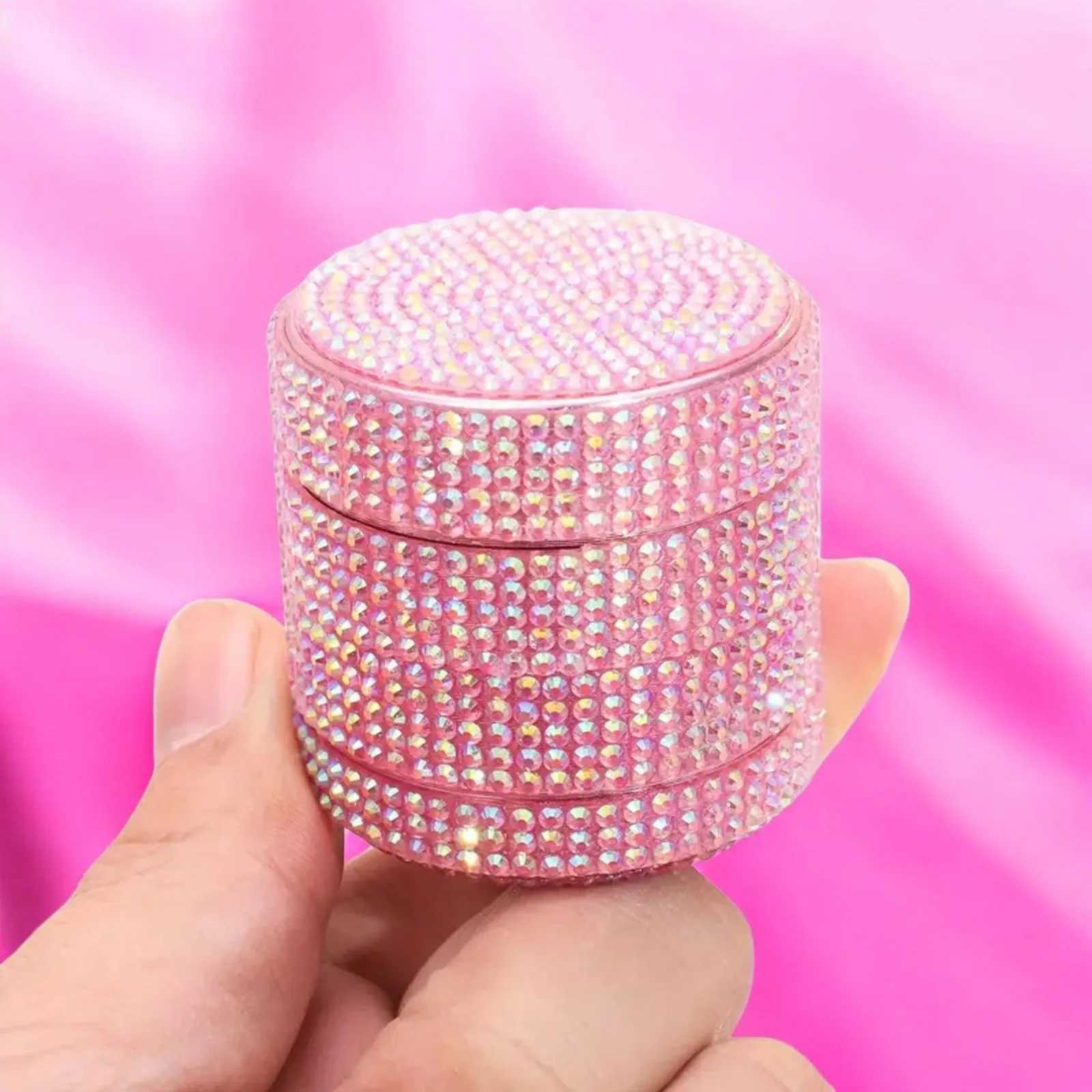 Pink Rhinestone Herb Grinder 4-Layer Bling Crystal Grinder-40mm Y250521