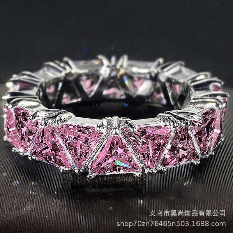 Zircon Closed Circle Pave Dia Ring for Women, Niche Jewelry Design