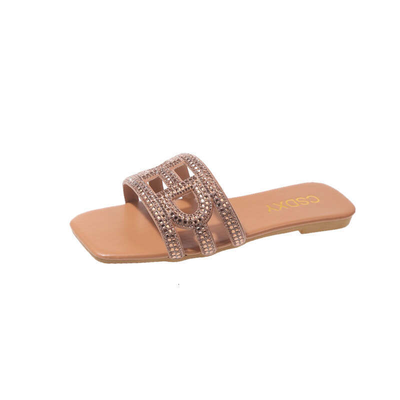 Flat Sandals For Women In Summer Designer Sandals For Outdoor Wear 2025 New Indoor Flat Sandals Cross Beach Straight Sandals For Women