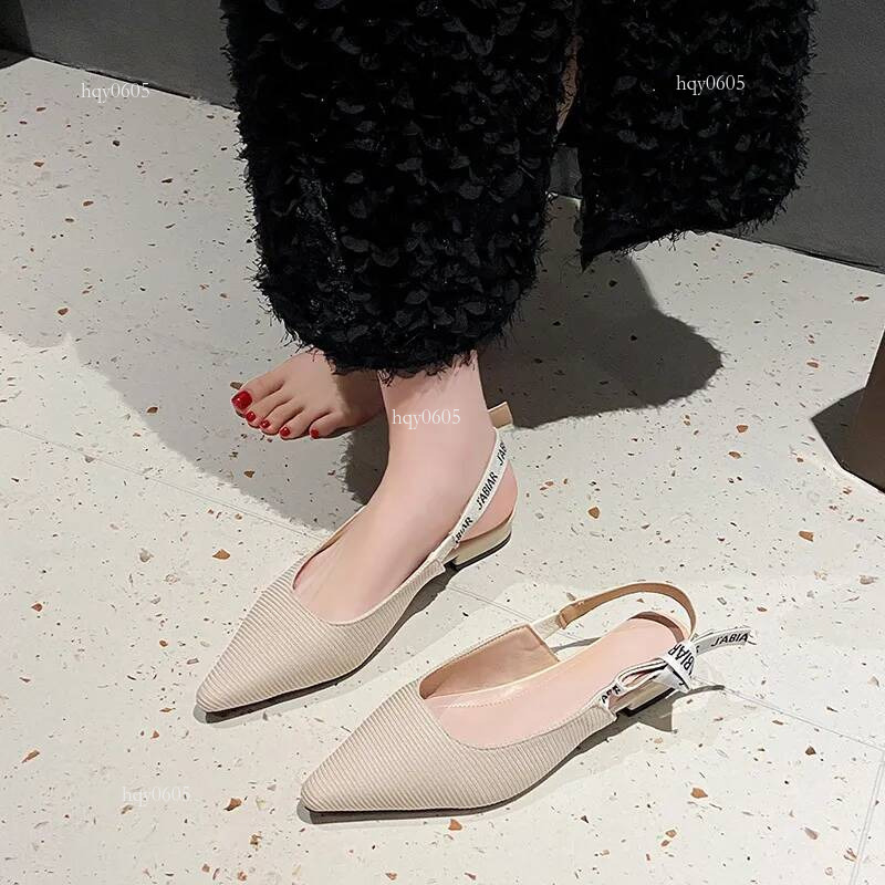 Free shipping 2025 new designer shoes Women Dress Shoes Fashion Simple Design Sandals Gentle Style Versatile Stylish Pointed Toe Solid Black Beige