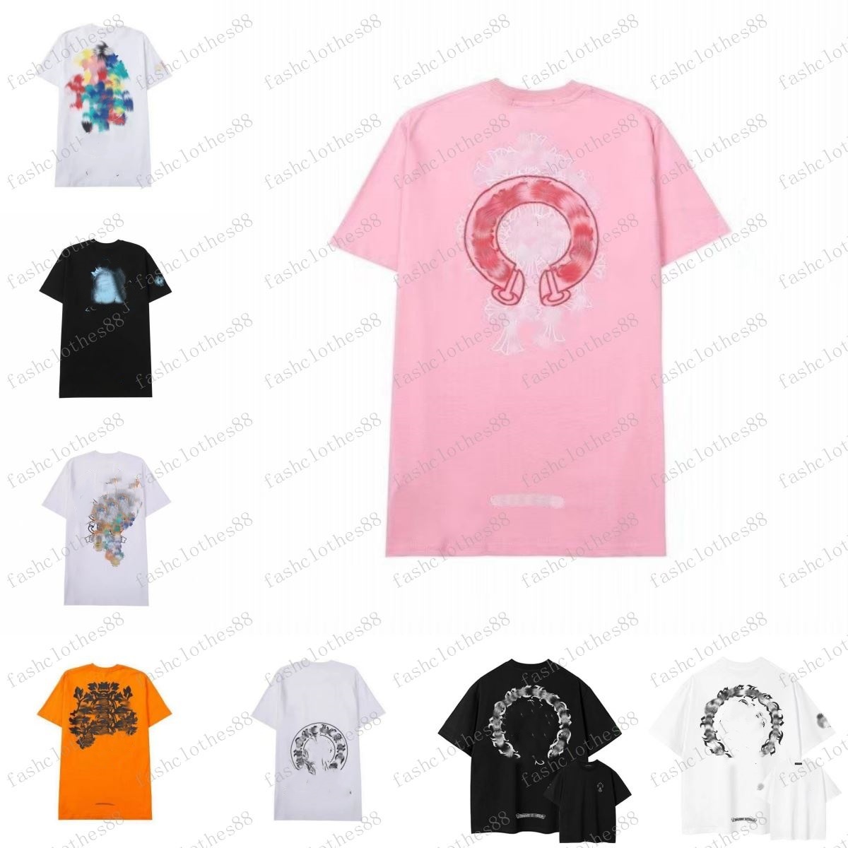 designer T-shirts: Designer men's and women's T-shirts, chrome printed T-shirts, spring and summer fashionable long-sleeved sweatshirts, fashionable street style