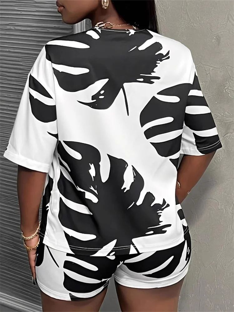 Womens Plus Size Two Piece Sets Trendy Matching Set Loose Fit Casual Summer Outfit Comfortable Stylish Wholesale Drop 250516Z