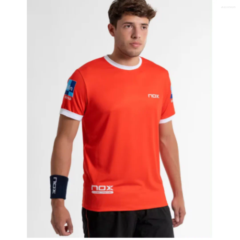 Men's T Shirts Cage Tennis T-Shirt Sports Shirt Spanish Top Athlete Padel Crewneck Short-Sleeved Breathable