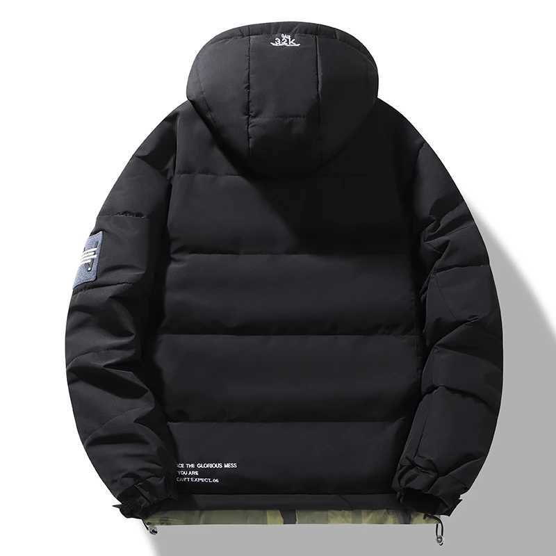 Mens New Thick Warm Parkas Jackets Winter Casual Mens Outwear Coats Solid Hooded Puffer Jacket Male Windbreak Padded Jacket Z250522
