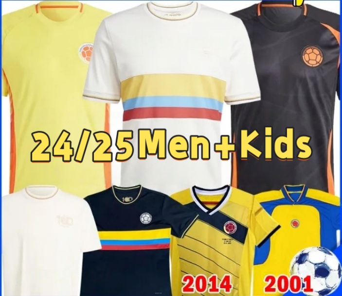 2024 2025 Colombia Centenary soccer jersey 100-years anniversary 24 25 Player Version LUIS DIAZ JAMES columbias Retro 1994 2001 2014 Football Shirts Kids