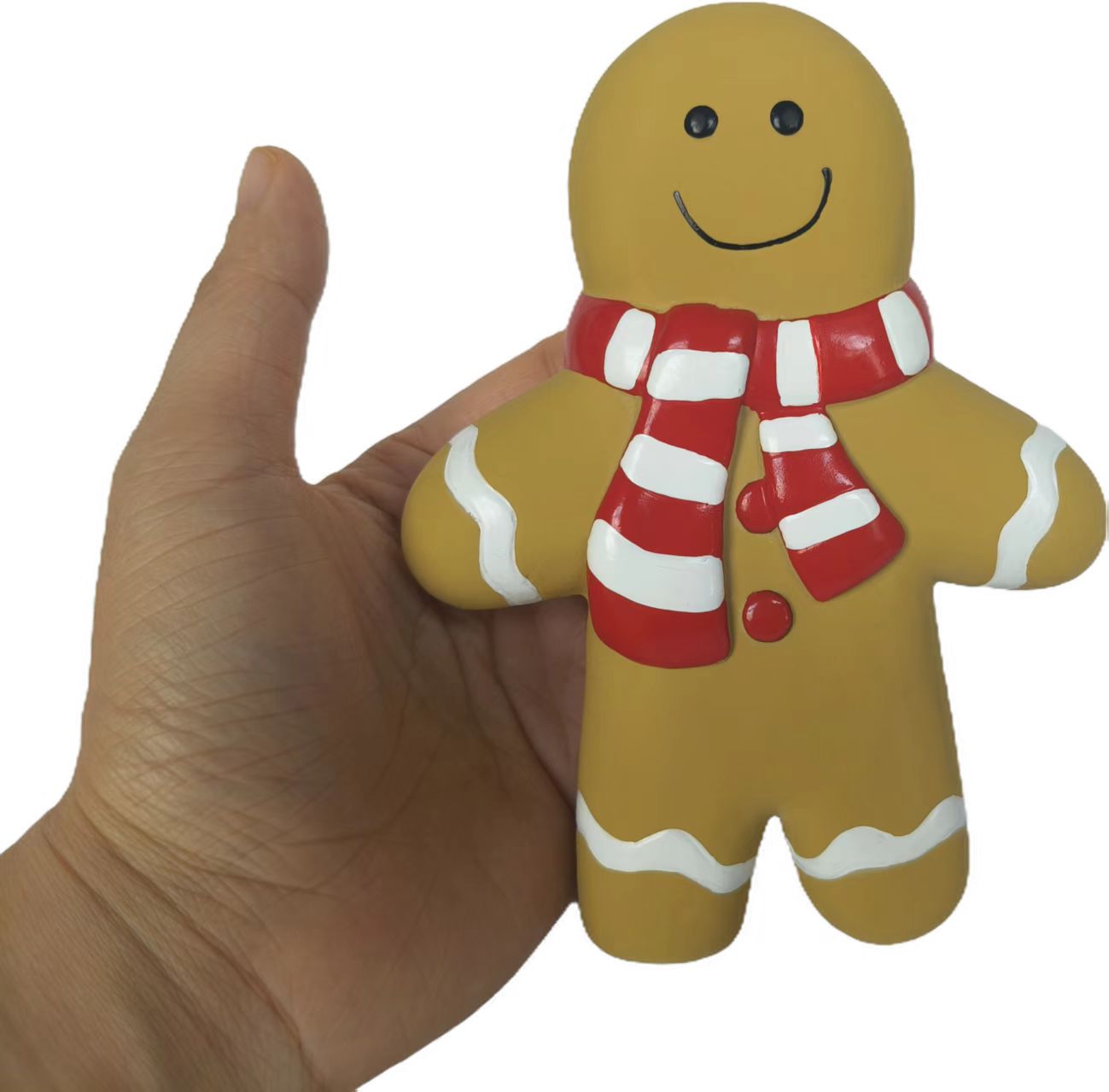 Natural Latex Dog Chew Toys - 15cm Gingerbread Man for Christmas 6pcs in One Pack