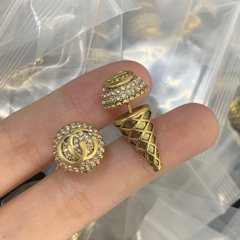 Fashion Designer Jewelry Woman Copper Earring Luxury 18K Gold Plated Crystal Rhinestone Stud Earring 20 Styles Valentine's Day Praty Gift