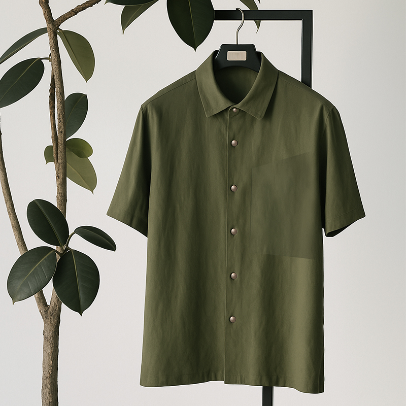 Men's Business Casual Lyocell and Linen Short-Sleeve and Long-Pants Leisure Suit/Smart Short-Sleeve & Long - Pants Set/Business-to-Leisure Lyocel