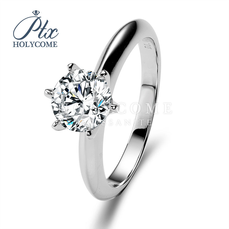 Luxury Moissanite Diamond Ring With GRA Certificate S925 Sterling Silver Wholesale D Color VVS 1ct Moissanite Classic 6-Prong Wedding Rings