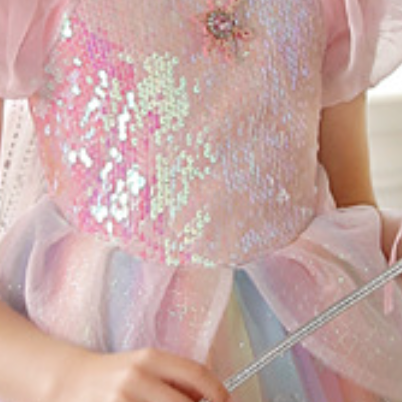 DISNEY infant designer clothes toddler designer clothes Princess Elsa Princess dress girls summer little girl rainbow dress children's day perfor