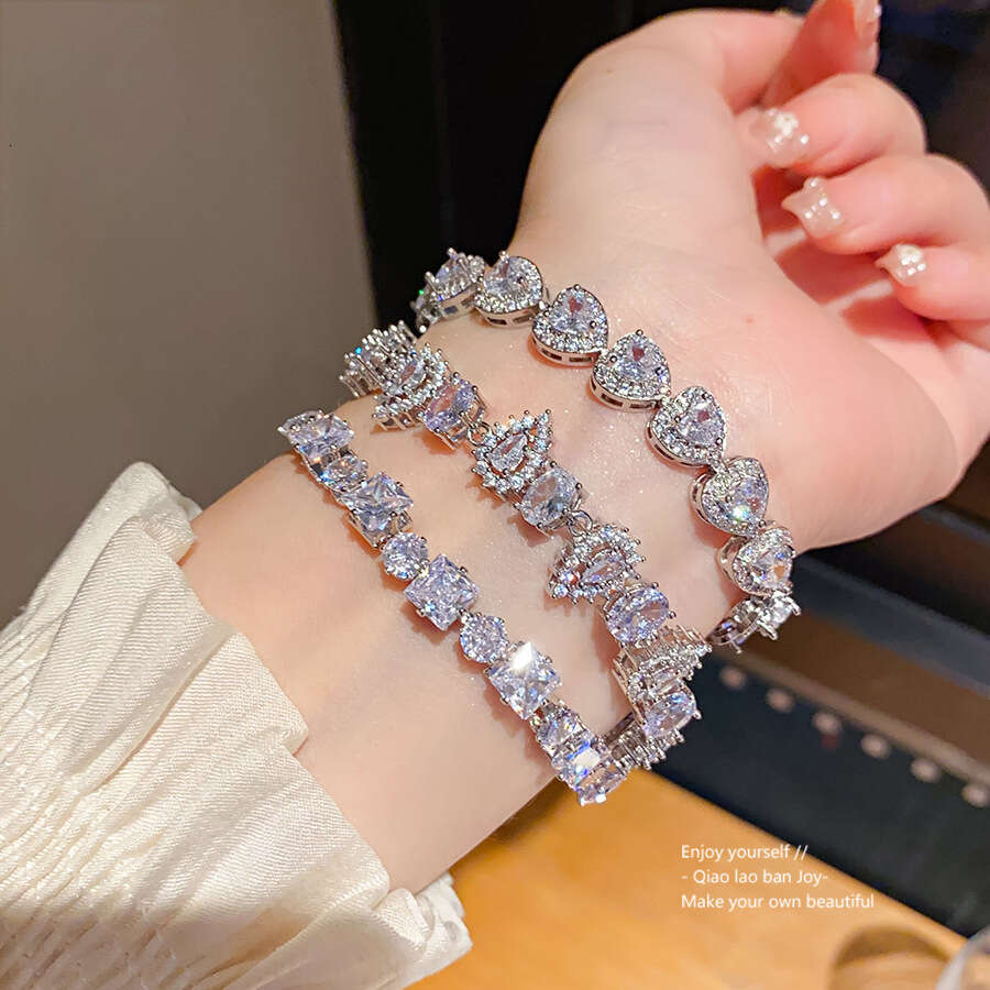 designer bracelet jewlery designer for women Irregular Zircon Square Adjustable Personalized Trendy Bracelet, Simple and High End Handpiece with gift 