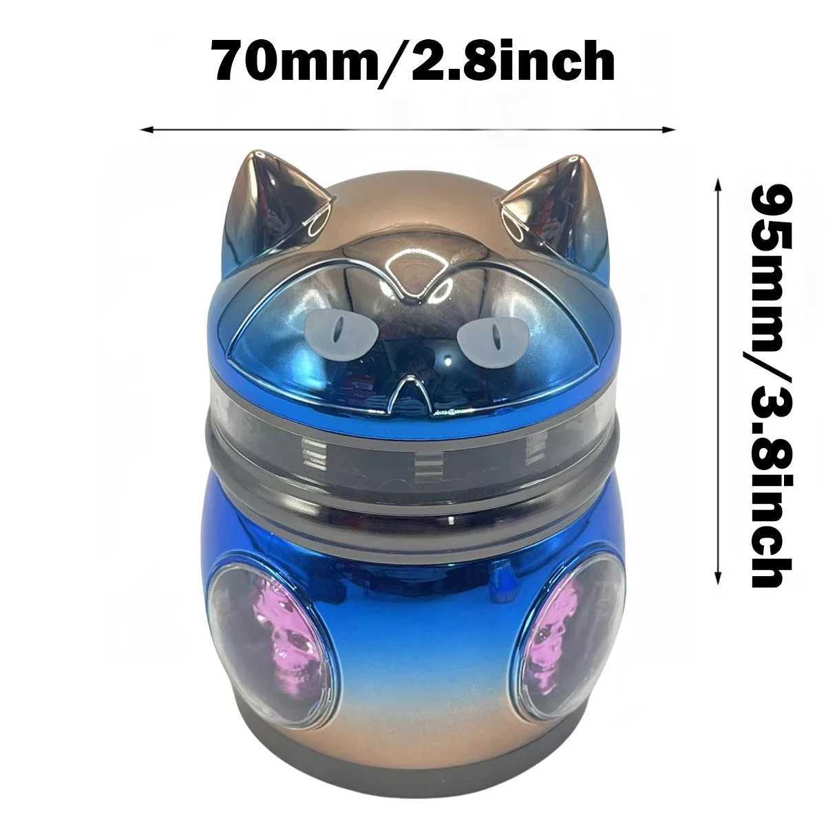 Large Cat Herb Grinder 4-Layer Manual Pepper Spice Mill Salt Mortar Tobacco Grass Raw Grinder Smoking Accessories Cigarette Tool Y250521