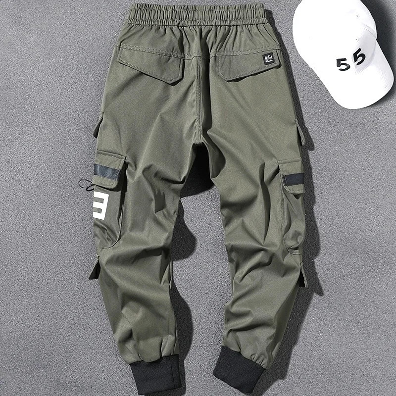 Outdoor Casual Pants Mens wear-resistant loose-fitting straight-leg multi-pocket overalls mens trousers 250516
