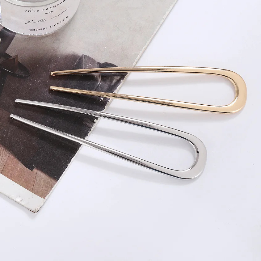 Simple U Shaped Hairpin Metal Hair Sticks U French Hair Clips Pins Fashionable Hair Jewelry Accessories for Women Wholesale 250522