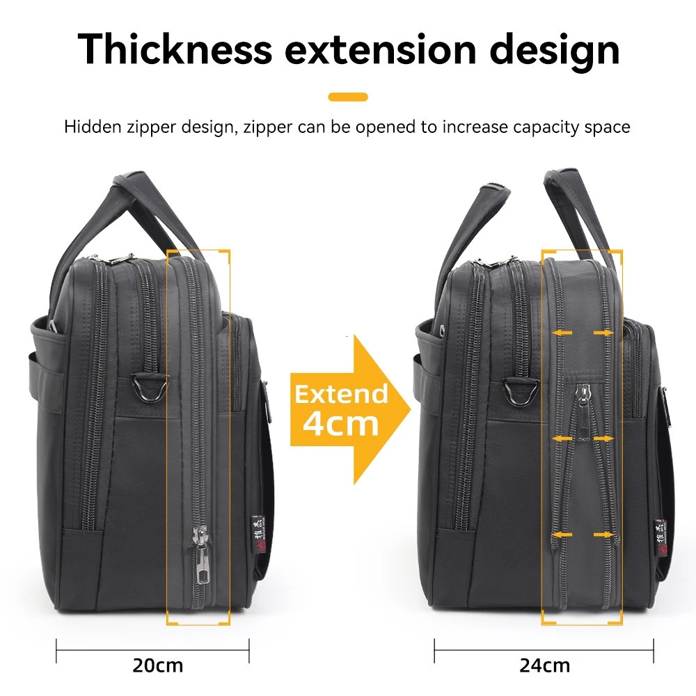 Largecapacity business briefcase 156 inch 17 19 inches laptop bag mens waterproof canvas document work office offical 250522