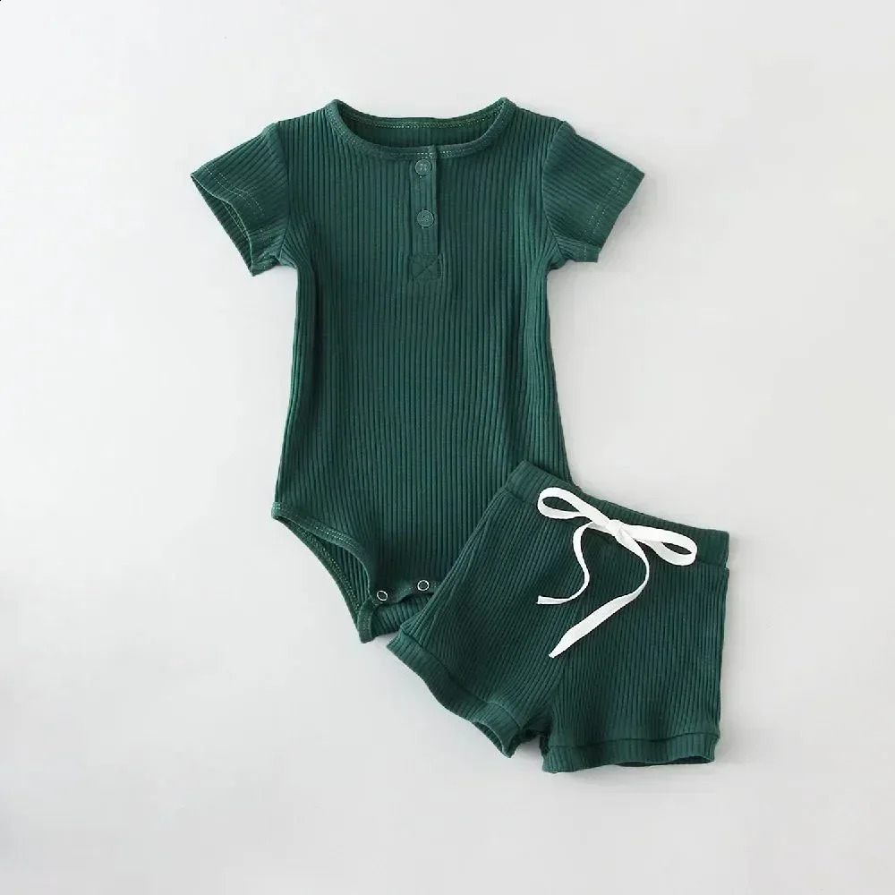 2Pcs Summer Baby Boy Clothing Sets Short Sleeve Bodysuit Shorts Fashion born Clothes 250517z