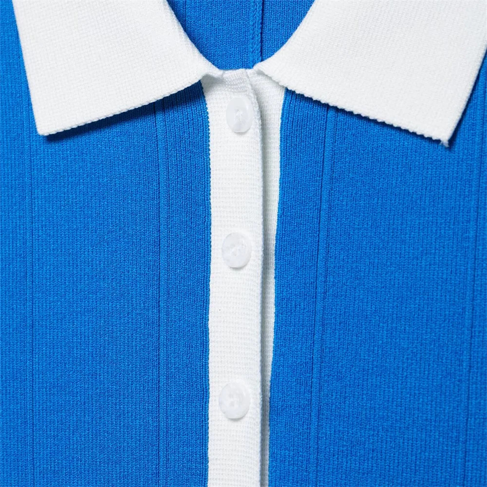 UNIZERA Womens Dress Fashionable Casual Collar Knitted Shirt Style Temperament Summer 250522