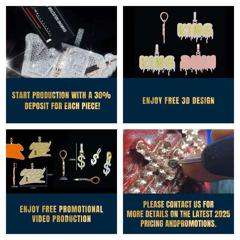 9K- Gold Men's CVD Dia Pendant Set Hand-Set Baguette & Bow Lab-Grown Pendants Solid Letter Chain