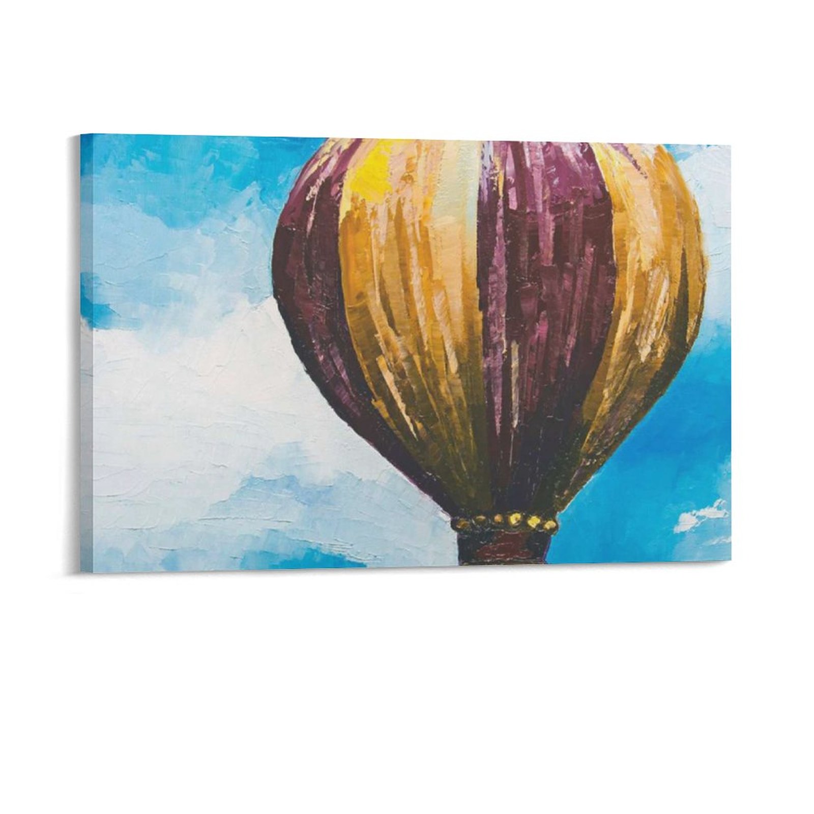 Wall Art Hanging Picture-Rectangle Hot Air Balloon Blue Clouds Dream Frame-style Canvas Prints Wall Painting Decor Print Picture Paintings for Living 