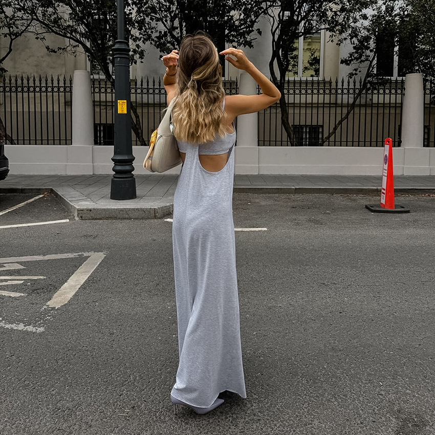 Womens Elegant Long Sexy Dresses Strap Vest Set Summer Casual Temperament Dresses for Women