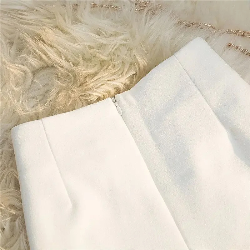 Women Ruffles Mini Skirt Sexy Sweet High Waist Office Lady Hipwrapped Elegant Aline Solid Color Zipper Faldas Mujer 250513Z