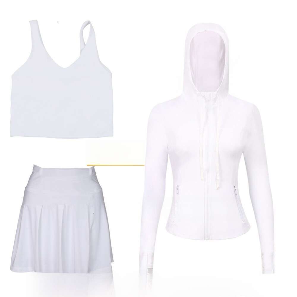 Designer Women Yoga Clothes 3 Piece with Long Sleeve Hooded Jacket Crop Top Vest and Bell Bottom Leggings Pants Comfortable Stretchy Gym Set Pilates A
