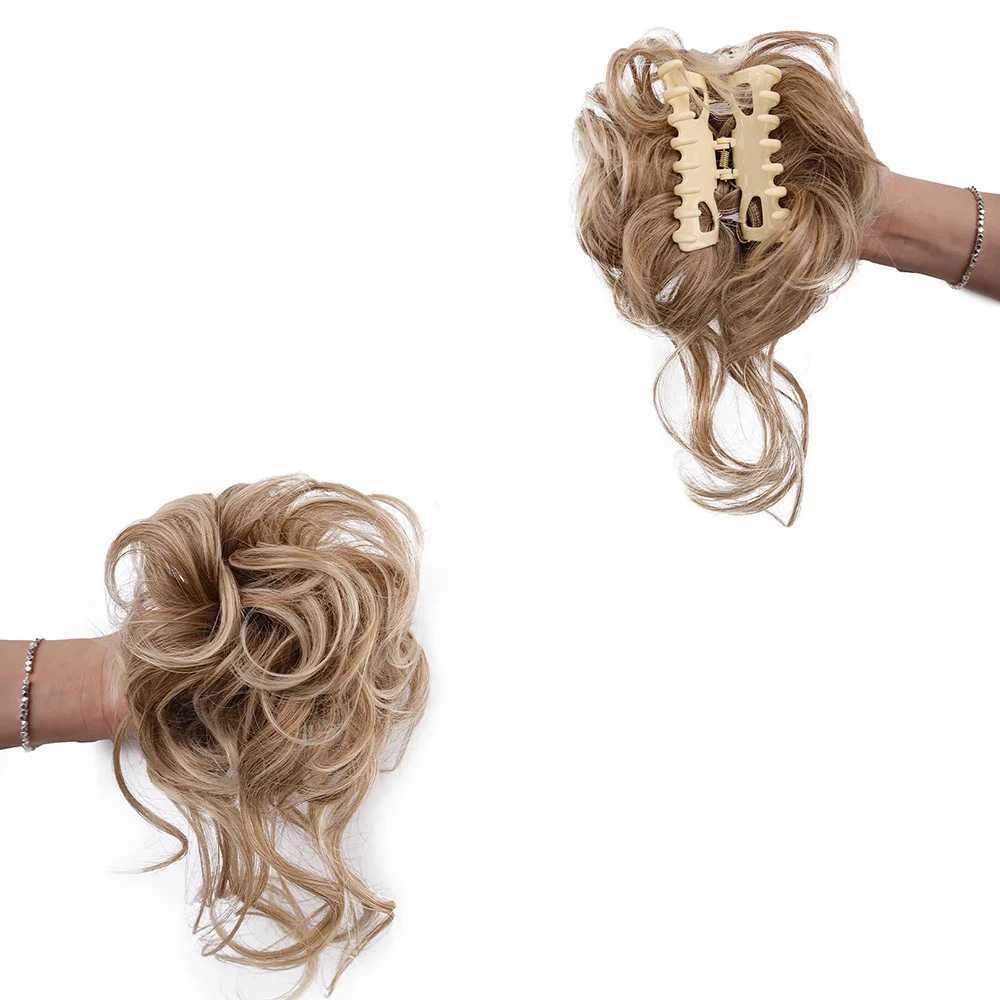 Synthetic Messy Bun Hair Piece Tousled Updo Hair Extensions With Claw Clip Curly Hair Bun Scrunchie for Women Girls S25522