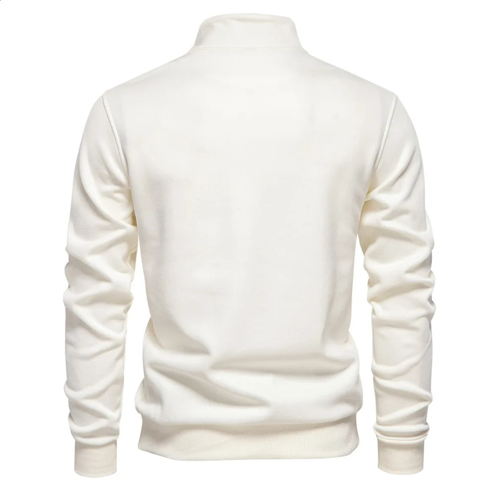 2025 hoodie men half Zipper Pocket Decoration Cotton Blend Sweatshirt for Men Casual Sport Pullover Mens Sweatshirts 250513