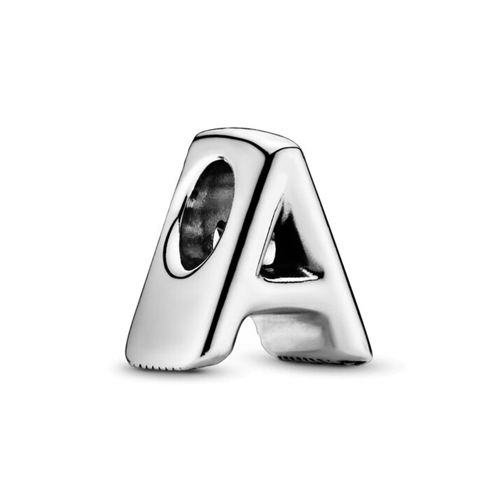 2025 Hot Sale Fine Simple Silver Plated Letter Alphabet A-Z Charm Bead Fit Original Pan Charms Bracelet for Women Fashion Style Jewelry Accessories Ma