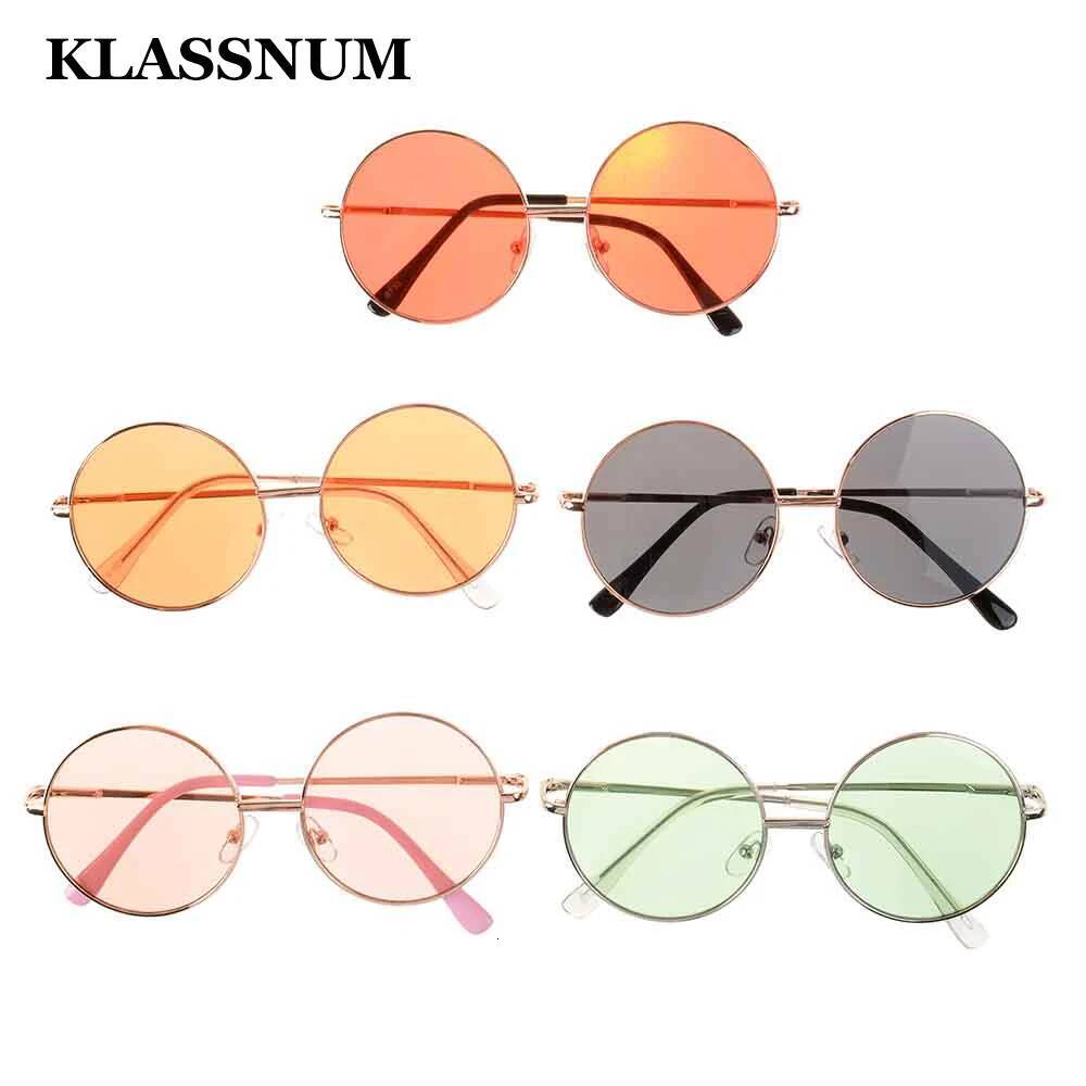 1pcs Retro Glasses Round Frame Kids Baby Wild British Style Metal Sunglasses 2022 New Years Gift For Children Z260305