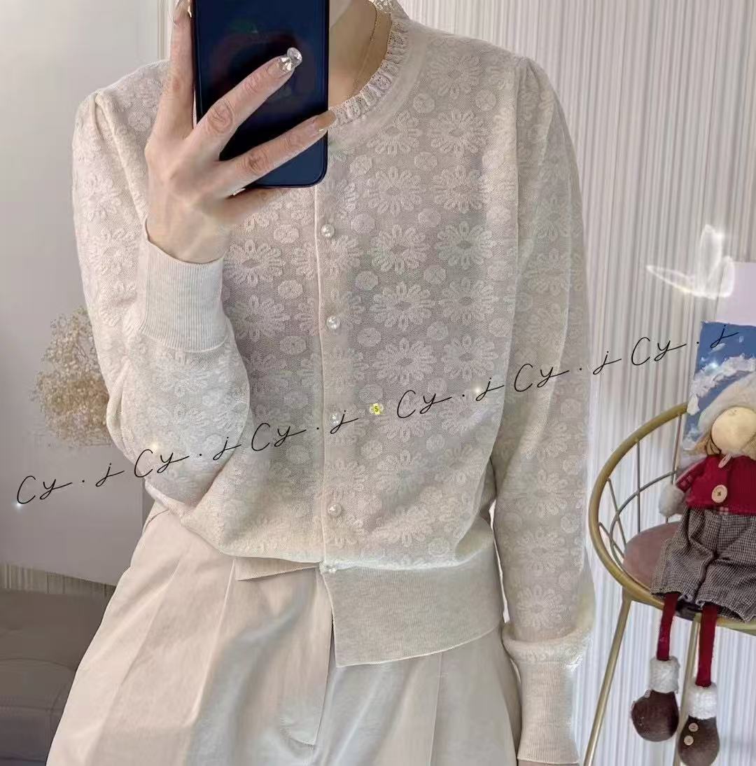 Dentelle en dentelle ronde cou jacquard model pull en tricot femme paillette mince lâche