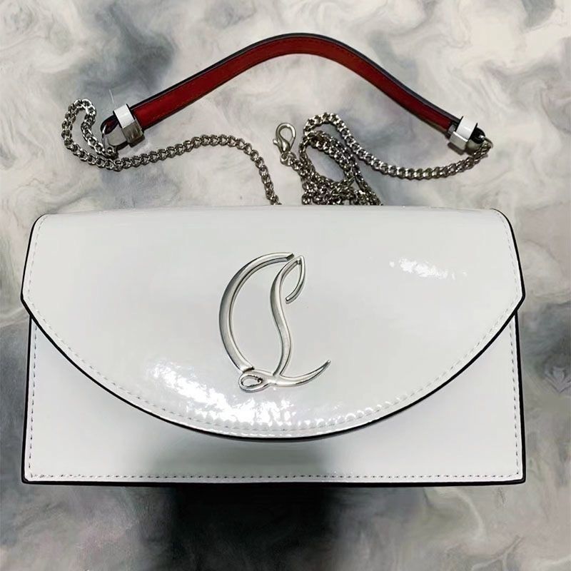 Designers Shoulder Bags Red Bottom Mini Gold Sier Chain Bag Nude Black Patent Leather Woman Ladies Travel Shopping 200