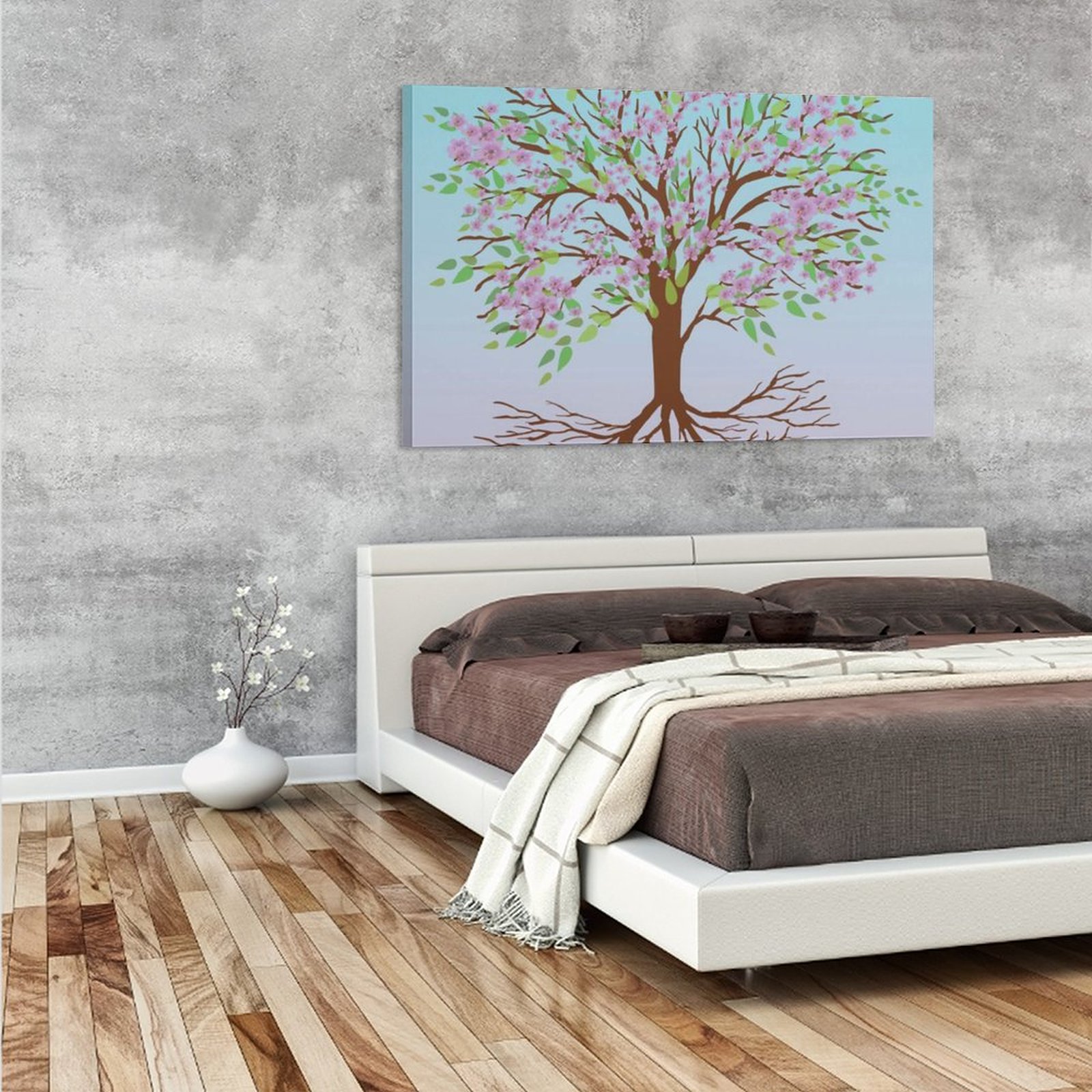 Home Decor Luxury Hanging Picture-Rectangle Plant Spring Tree of Life Frame-style Canvas Prints Wall Painting Wall Art Decor Print Picture Paintings f