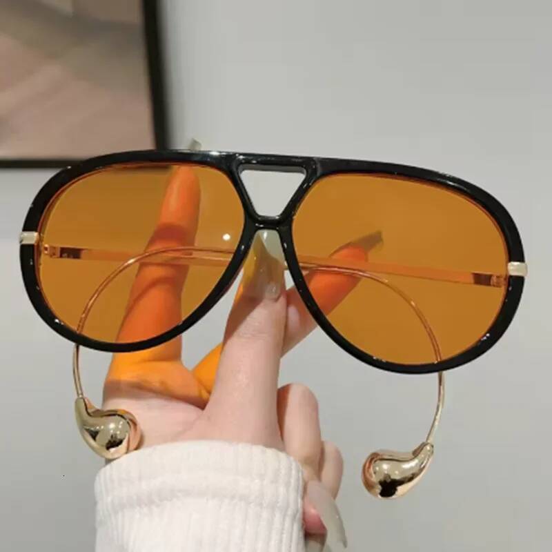 Brand Designer Oversized Pilot Sunglasses Women For Men 2025 Popular Vintage Sun Glasses Punk Double Bridge Shade UV400