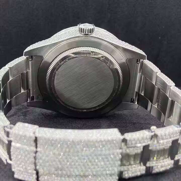 Arabian dial luxury VVS watch unisex Hip Hop full chilled glass window test