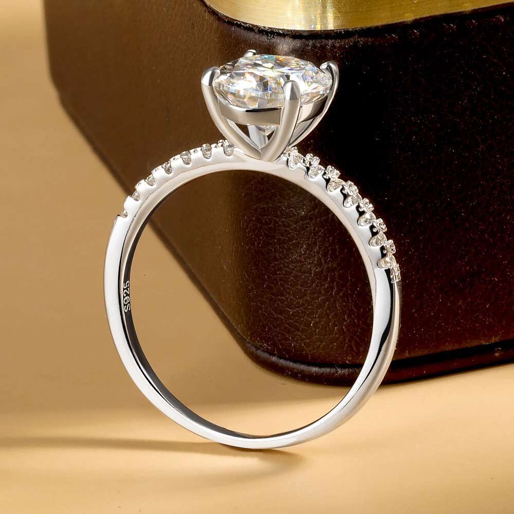 BXINY 1/2/3/4CT Oval Cut Moissanite Rings S Sier D Color VVS Lab Dia For Women Wedding Bands Fine Jewelry GRA Certified