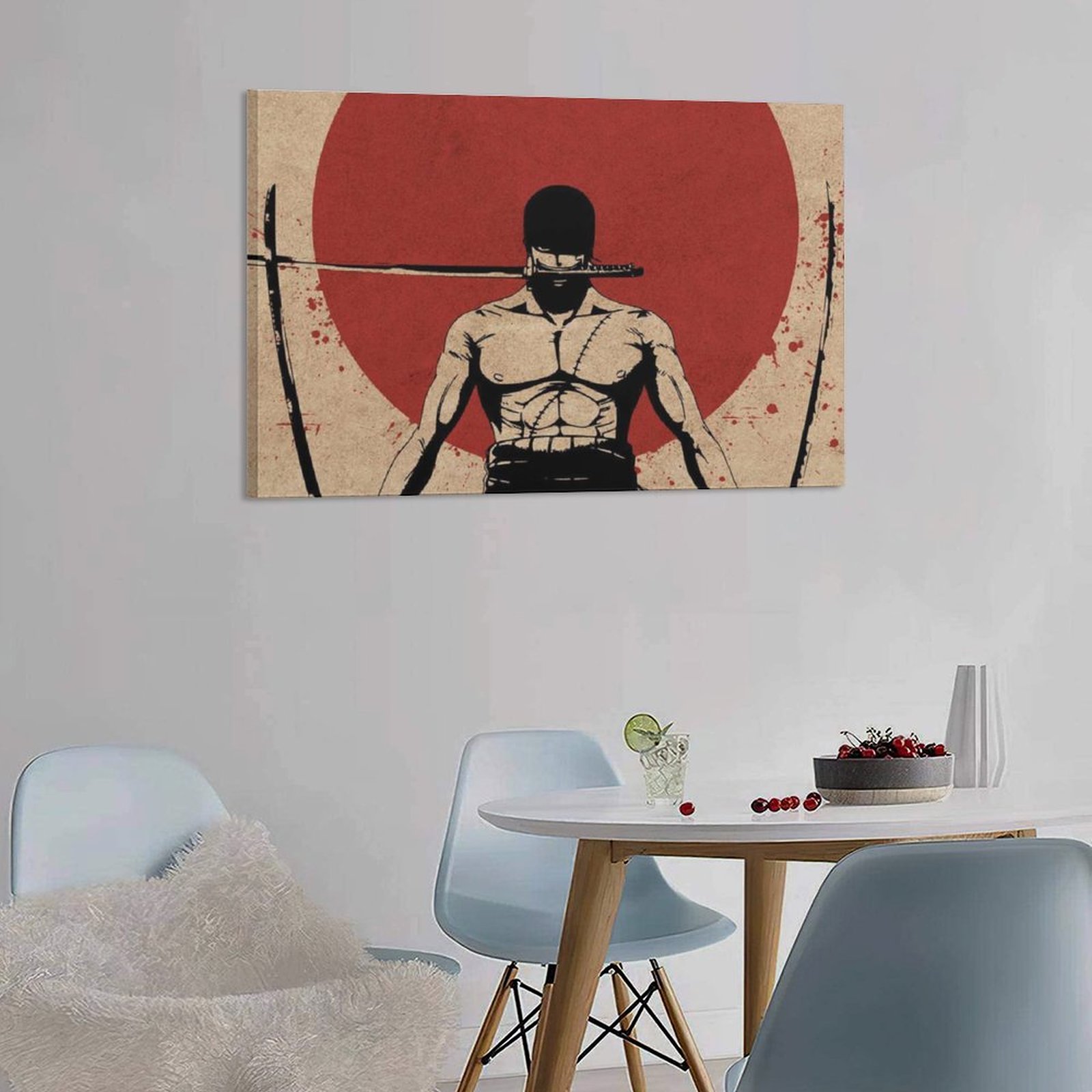 Home Decor Luxury Hanging Picture-Rectangle Roronoa Zoro Anime Poster Frame-style Canvas Prints Wall Painting Wall Art Decor Print Picture Paintings f