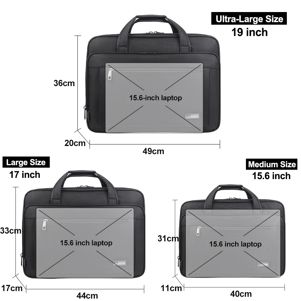Largecapacity business briefcase 156 inch 17 19 inches laptop bag mens waterproof canvas document work office offical 250522