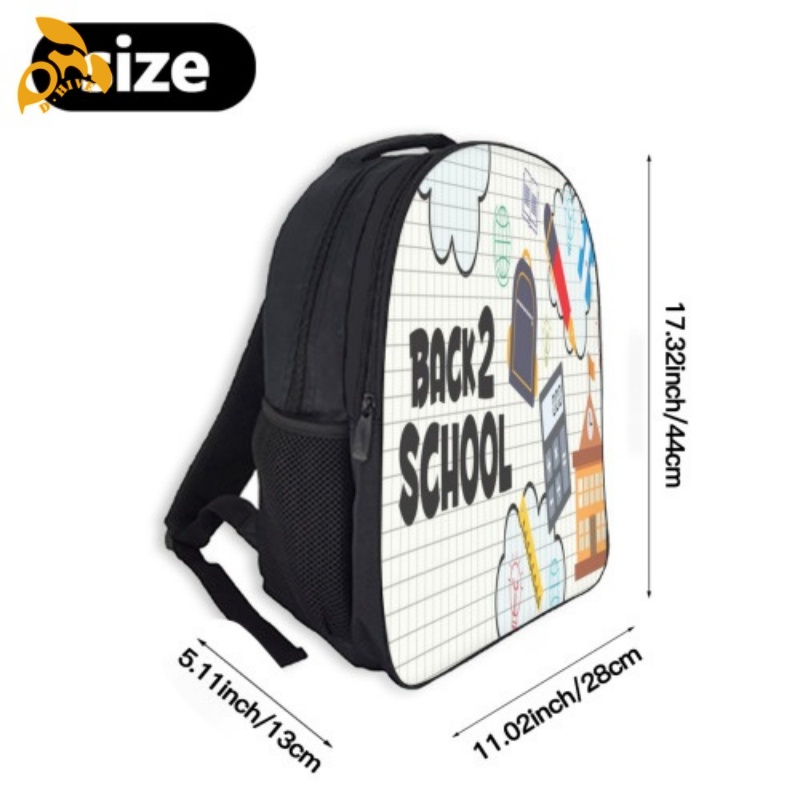 Free delivery. Top fashion designers customize lightweight high-quality white black double-layer schoolbags and meal bag sets.