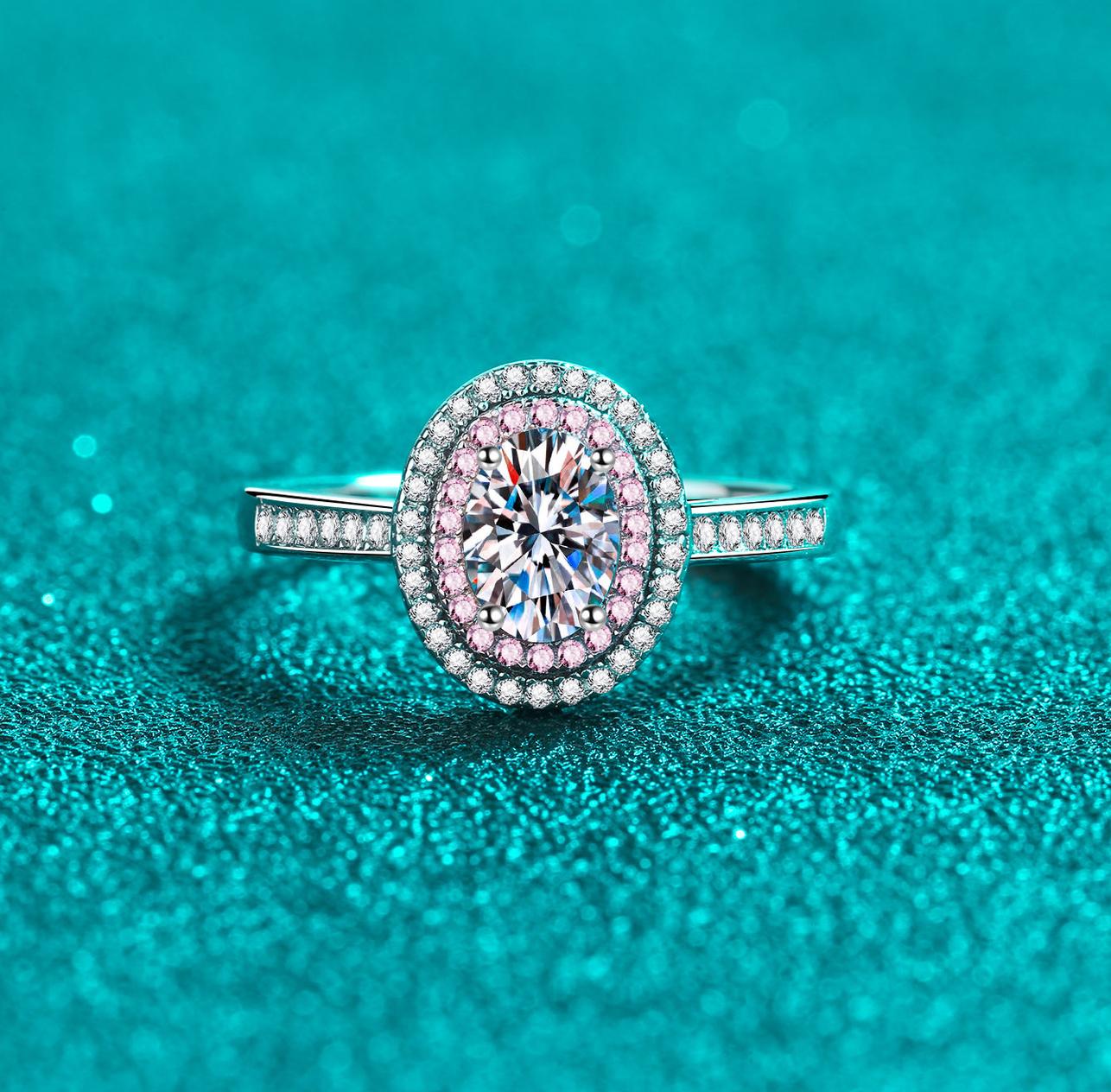 Chic Woman's Wedding Accessory: Sparkling S925 Silver Piece With Stunning Pink Enamel Accent