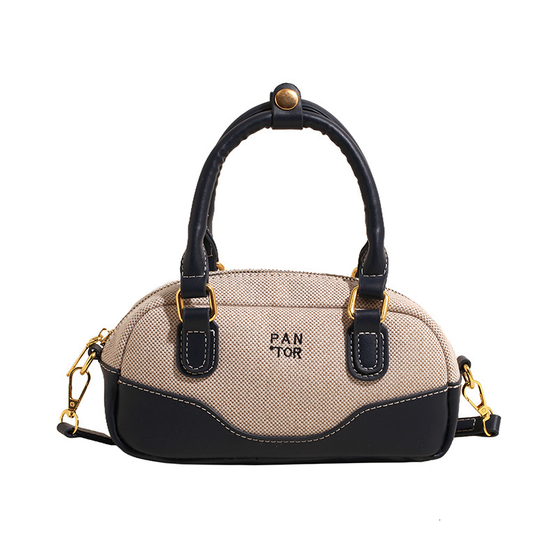 2025 New Outdoor Style Luxury Free Delivery Designer Bag Color Blocking Small Bowling Bag Niche Design Simple Commuting Boston Single Shoulder Pillow 