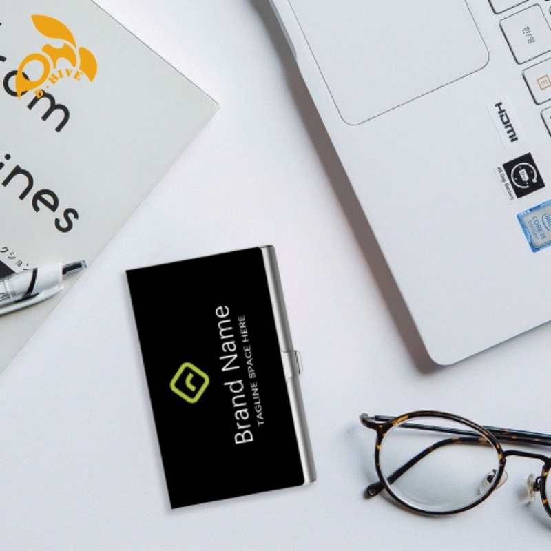 Free delivery. Designers customize lightweight and high-quality full-frame business card holders in white and black.