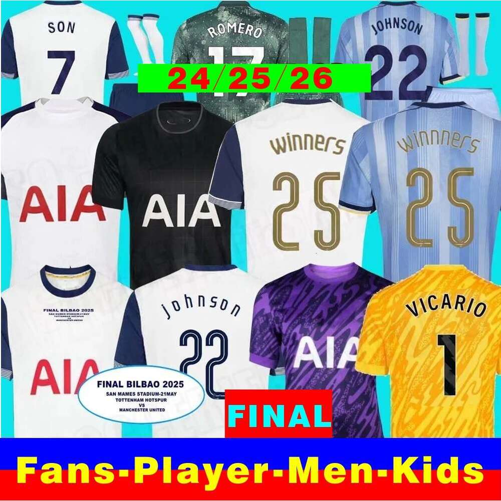 25 26 SONs playerfans Soccer Jeeys 2025 2026 jeey Football shirt ROMERO VAN DE VEN KULUSEVSKI MADDISON VICARIO Pedro Porro Johnson GRAY BERGVALL final