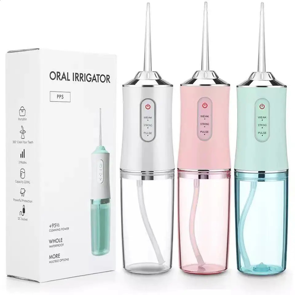 Oral Irrigator 4 Jets 3 Mode USB Rechargeable Water Flosser Portable Dental Jet Waterproof Teeth Cleaner y250519