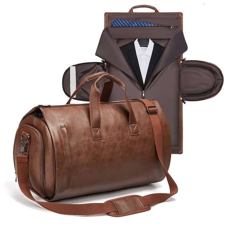 DHGadgets Outdoor PU leather luggage, business set men's luggage bag, travel bag