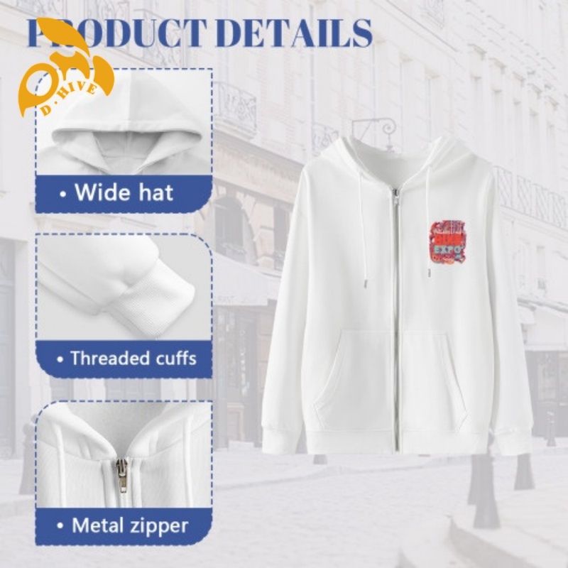 Free Shipping oversize Men's women's printed fashionable casual street wear zipper cotton hooded sweatshirt
