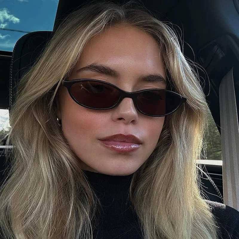 Vintage Small Frame Ellipse Women Sunglasses Brand Black Round Cool Men Sunglasses Designer Circular Sun Glasses for Male Female Y250523